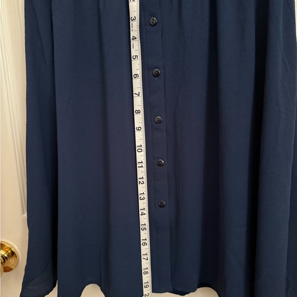 Navy Blue Sleeveless Shirt Dress - Picture 7 of 7